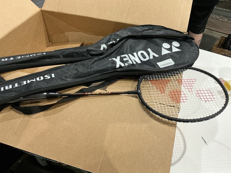 Condition photo showing Good Condition for yonex gr 303 combo badminton racquet with full cover, set of 2 black