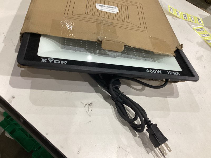Condition photo showing As Is for ONE *** 400W LED Flood Black Lights,395nm to 405nm UV Outdoor Flood High Power Blacklight Light with Plug in, IP66 Waterproof Large Black Light Spotlight for Glow Party Large Space, Halloween 4pack 400w Led Black Light