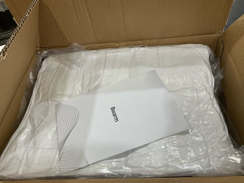 Condition photo showing New/Like New for bwarm premium multi-zone electric heated mattress pad queen size, 60" x 80", dual controllers, 9 heat settings, 1-12 hours auto off, individual body and feet settings, machine washable