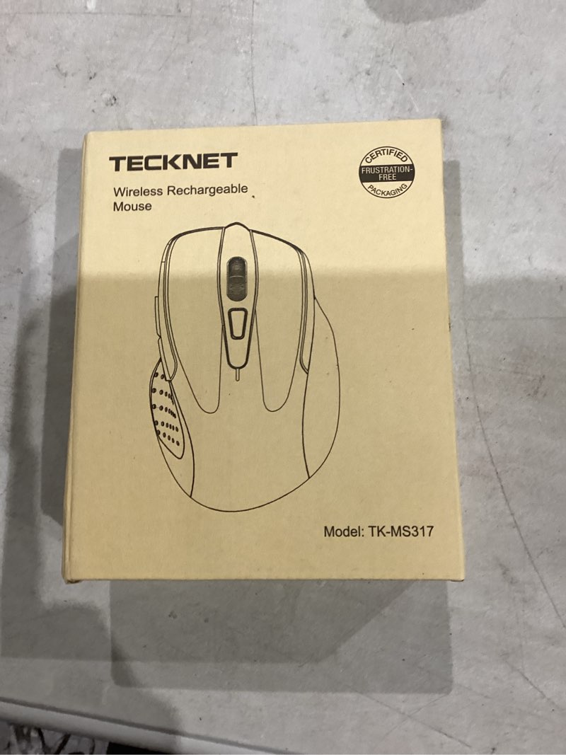 Condition photo showing New/Like New for tecknet rechargeable jiggler wireless mouse (bt5.0/3.0 & 2.4g) 4800 dpi silent usb a & bluetooth mouse 6 buttons, wide compatibility - black