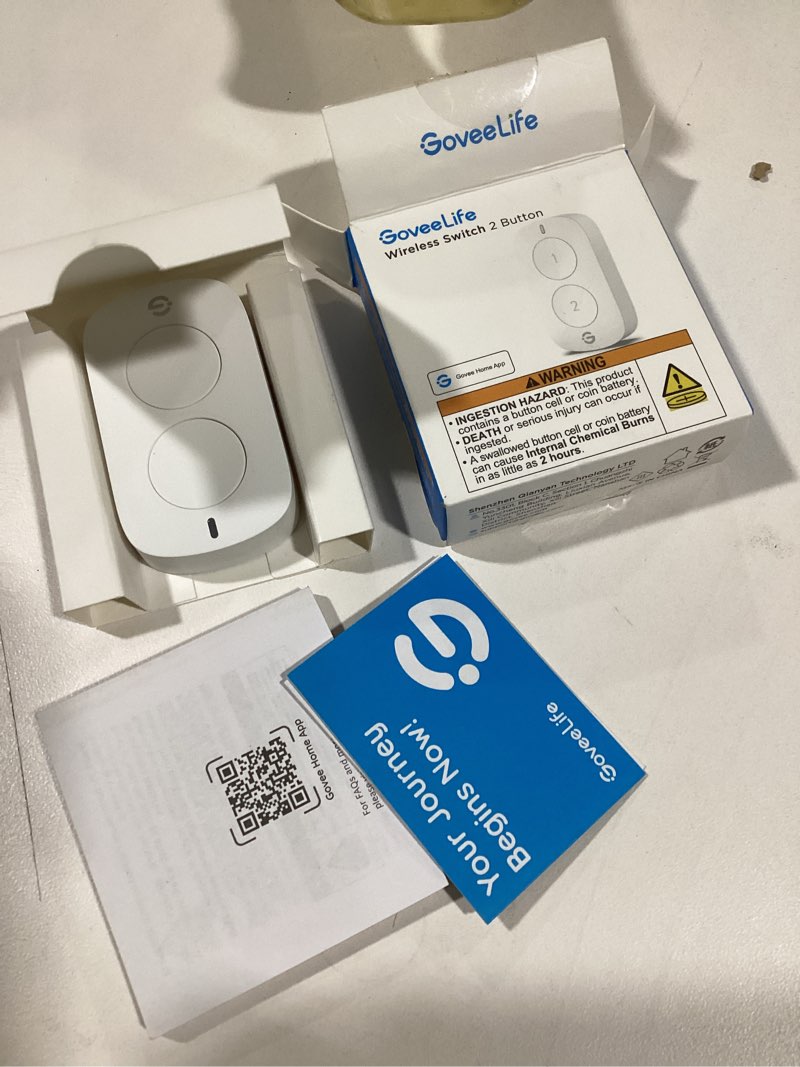 Condition photo showing Good Condition for Govee Life Smart Mini Double Button Switch, Group Control Unlimited Devices, Versatile Wireless Control Button, Battery Powered, Supports Most Govee Smart Products