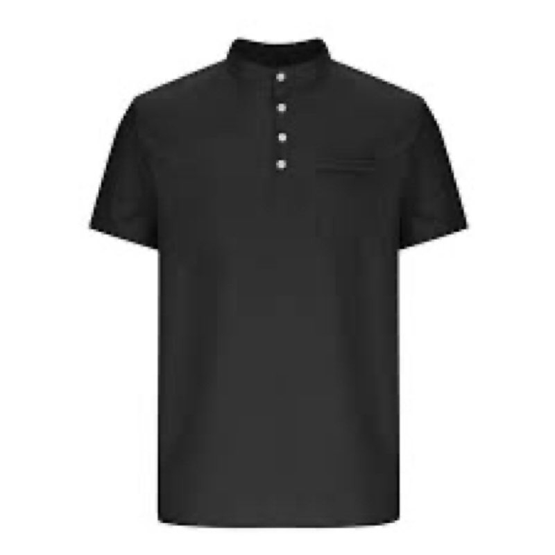 Polo Shirts for Men Short Sleeve Cotton Solid Drop Cut Pocket Mens Casual Shirts Black