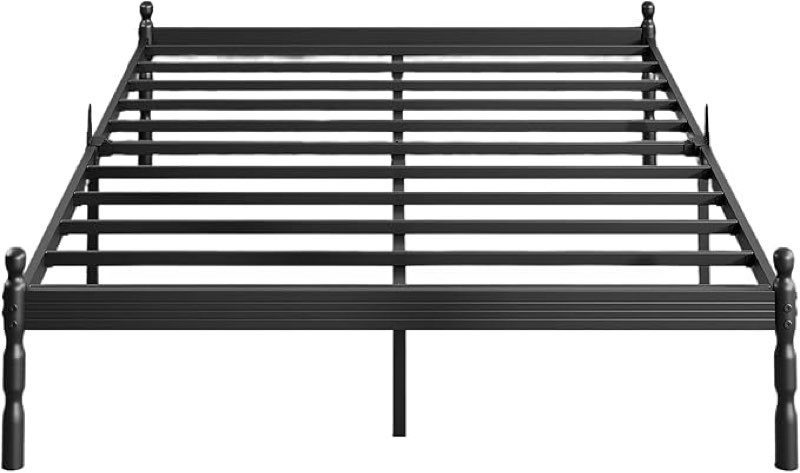 ZIYOO 14 inch King Size Metal Platform Bed Frame with Vintage Style, Mattress Slide Stopper, 1500LBS Heavy Duty Steel Slats, No Box Spring Needed, Noise-Free, Under Bed Storage Space