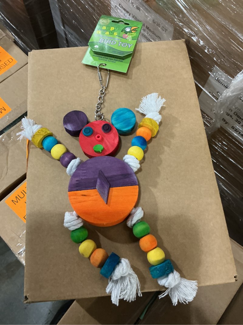 Condition photo showing New/Like New for A&E CAGE COMPANY HB46352 Happy Beaks Crazy Wooden Mouse Assorted Bird Toy, 9 by 11.8"