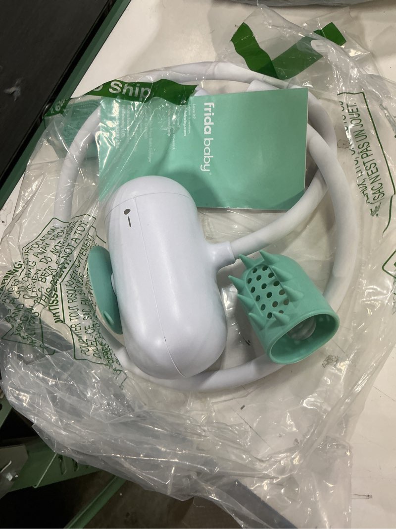 Condition photo showing As Is for frida baby control the flow bathtub sprayer attachment for baby bathtub, shower head with scalp massager, control waterflow with 2 pressure modes 2ct