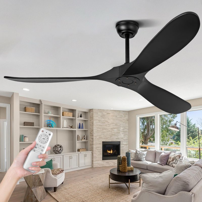 Alityxon 60" Ceiling Fans Without Light, Ceiling Fan No Light With Remote Control And Quiet Dc Motor