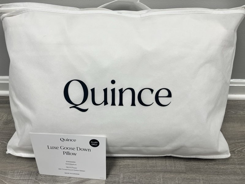 quince luxe goose down pillow standard size soft medium