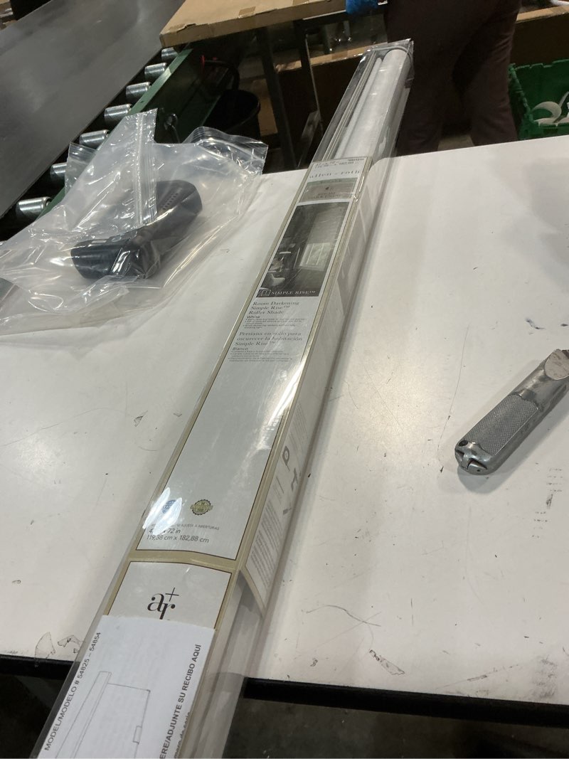 Condition photo showing Good Condition for Allen + Roth 47-in x 72-in White Room Darkening Cordless Roller 5031239