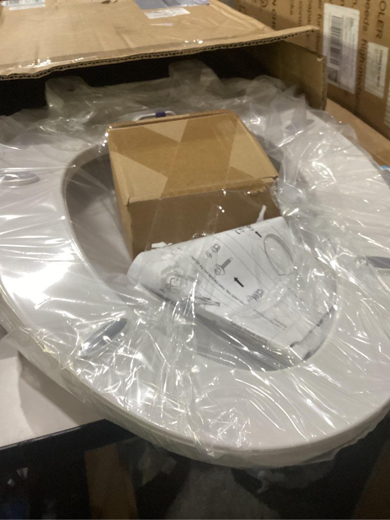 Condition photo showing New/Like New for clirass elongated bidet toilet seat with quiet-close, non-electric bidet mode with dual nozzles, fit elongated toilet seat, adjustable water pressure with brass inlet (elongated)