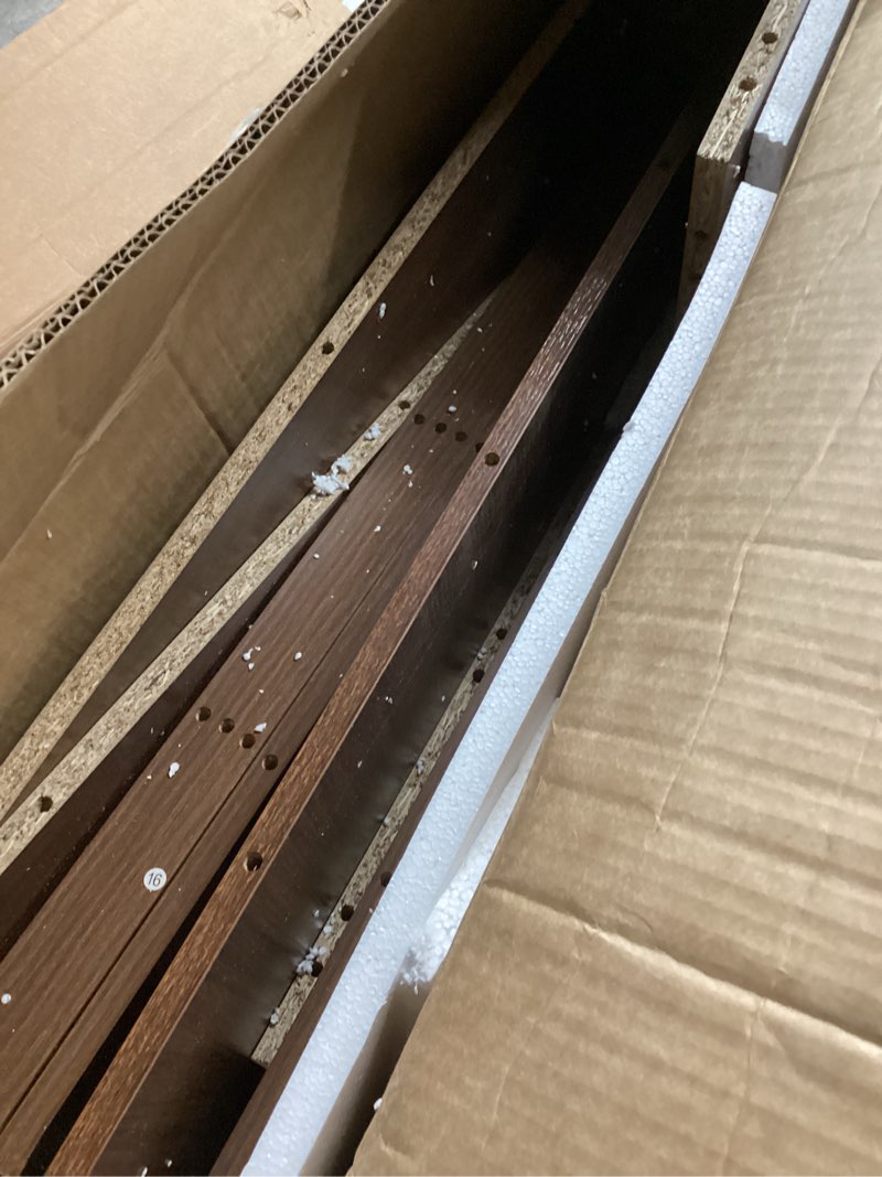 Condition photo showing Good Condition for KEIKI 23.62”-118”L Extendable Foldable Dining Room Table with Storage Cabinet & Outlet, 1-10 People Wood Modern Rectangle Expandable Furniture for Kitchen Living Meeting Room, 6 Length Options Large Walnut