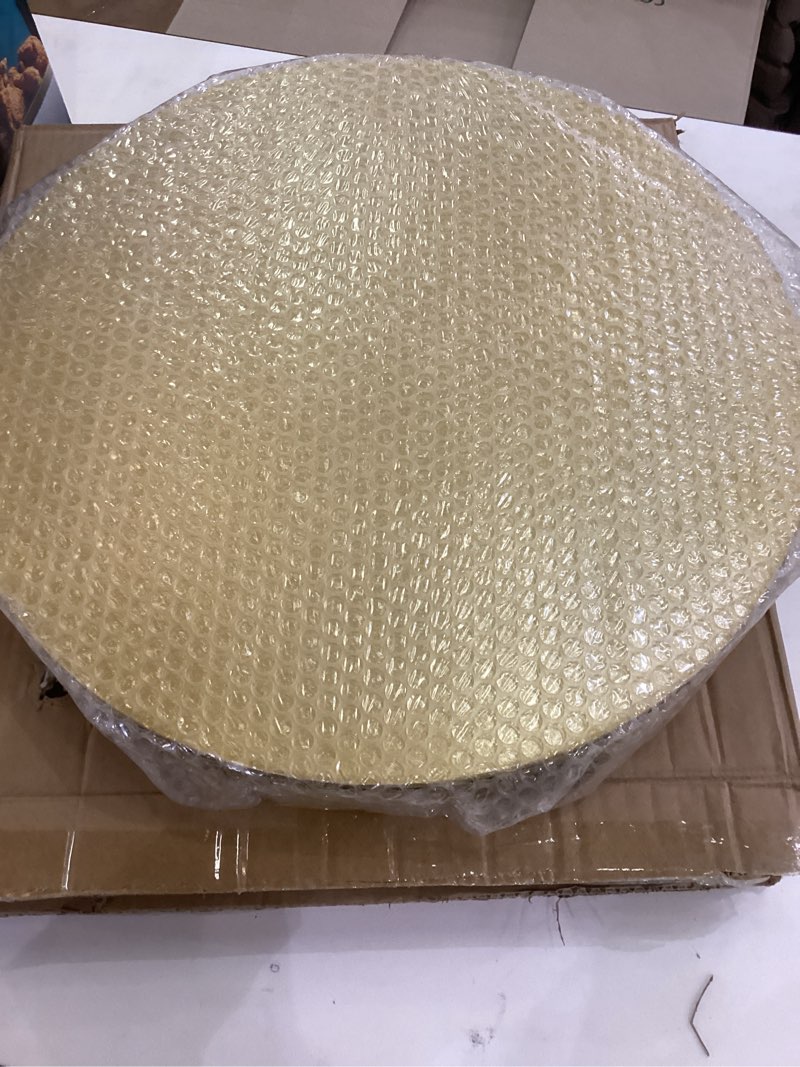 wenqik gold cake stand 18 inch round metal cupcake dessert wedding cake stand cookies display holder with modern design fruit serving tray for table wedding birthday anniversary party