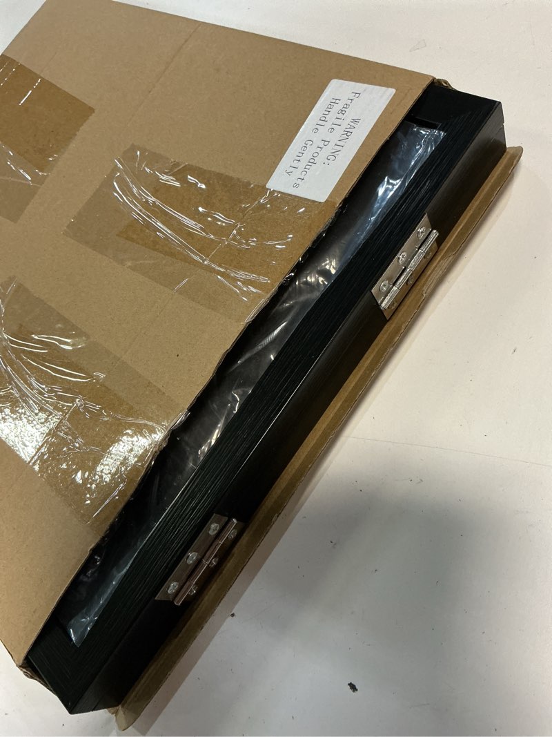 Condition photo showing Good Condition for 1 pack t shirt display frame, 11.3'' x 11.3'' black imitation wood t shirt frame with 98% uv protection acrylic, 1" depth of usable space shadow box, display case for shirts, jerseys, memorabilia 1 13'' x 13''
