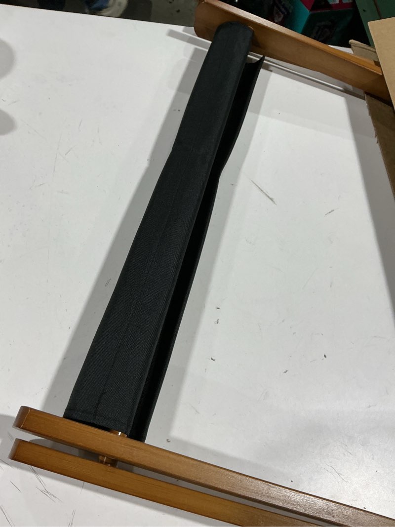 Condition photo showing As Is for Smuxee Walnut Bamboo Luggage Rack for Guest Room, Foldable Suitcase Stand with Storage Shelf, Easily Assembled Luggage Stand with 5 Nylon Straps for Guest Room Bedroom Hotel Walnut 1PCS