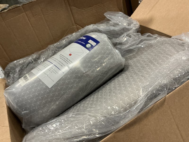 Condition photo showing As Is for Wedge Pillow for Sleeping, 10" Bed Wedges Pillow for Headboard, Triangle Incline Wedge for Acid Reflux, Pillows Wedge for Back Pain Relief, Elevated Leg Pillows After Surgery, Snoring, Grey 24*24*10 Inch Grey