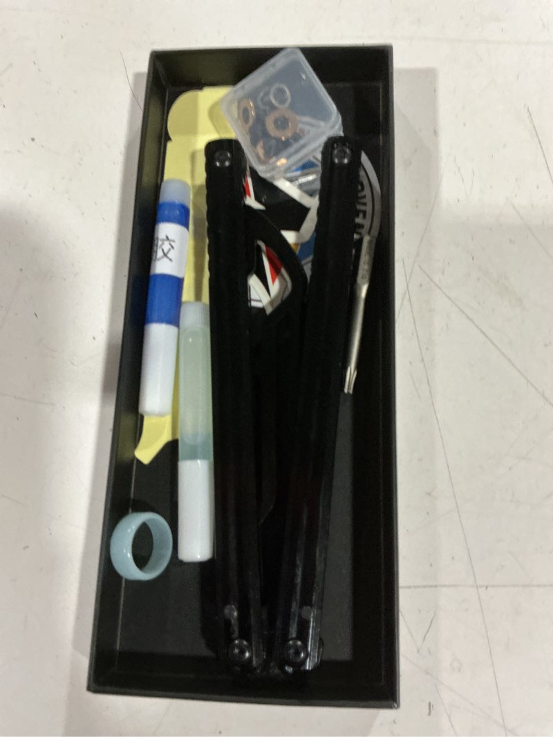 Condition photo showing Good Condition for nabalis impulse butterfly knife balisong trainer for practicing flipping, blunt practice, no edge tool?lightweight?public-friendly metal trainer blue pink fade