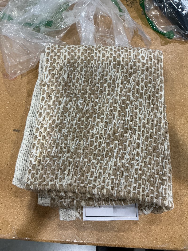 Condition photo showing Good Condition for hausattire hand woven jute braided rug, 2'x3' – natural, reversible boho entry area rugs for kitchen, living room i farmhouse indoor outdoor decorative floor rug, 24x36 inches 2'x3' natural
