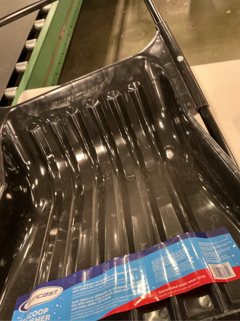 Condition photo showing As Is for 22" Graphite Big Scoop Angled Rib Pusher Snow Shovel Collapsible Steel Handle