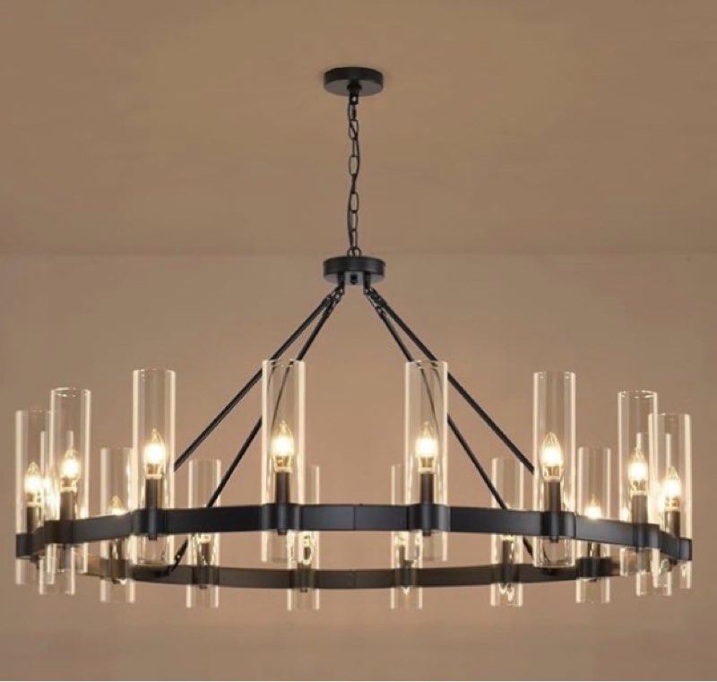 48 round pendant black