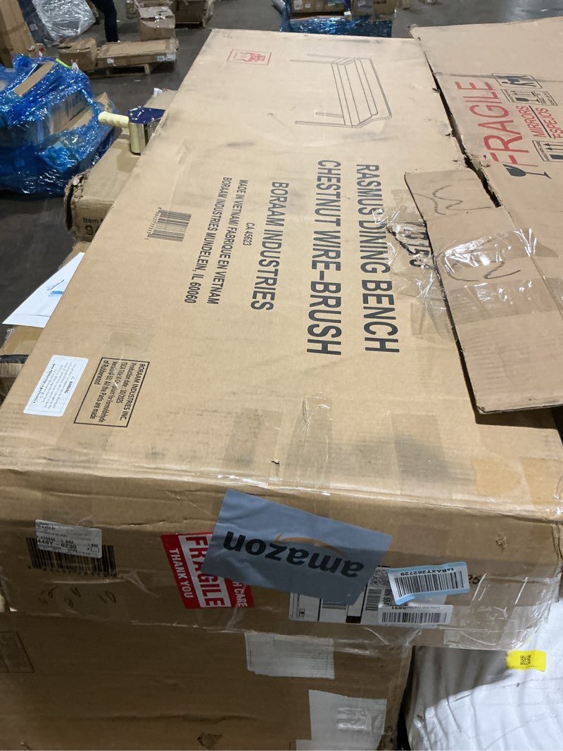 Condition photo showing Good Condition for Boraam Rasmus Dining Bench [Chestnut Wire-Brush] Chestnut Wire-brush Bench