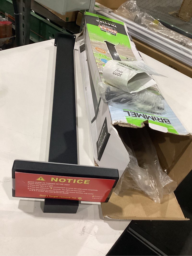 Condition photo showing Good Condition for BRIMMEL Solar Landscape Path Lights Outdoor Motion Sensor Garden Led Light Aluminum Waterproof 10H Endurance Pathway Lights for Patio Lawn Yard Walkway Driveway, Solar Energy, Black, SG601033