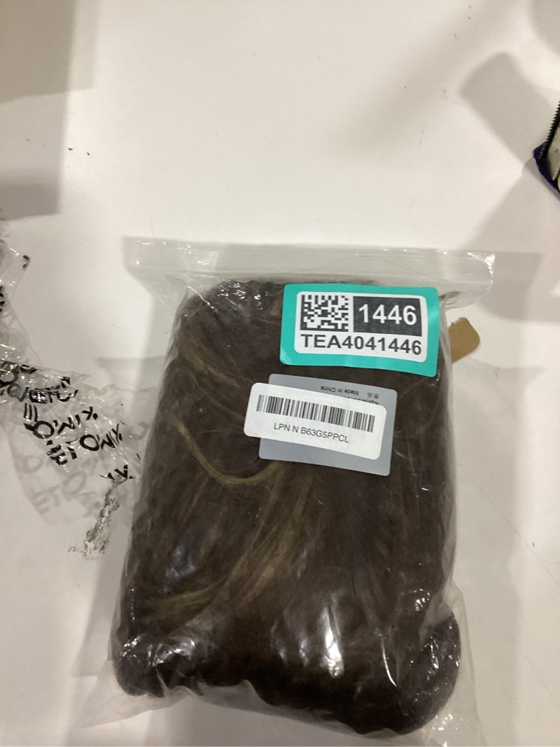 Condition photo showing New/Like New for Rugelyss Short Brown Mixed Wig with Bang Retro Bouffant Beehive Wigs fits 80s Costume or Halloween Party