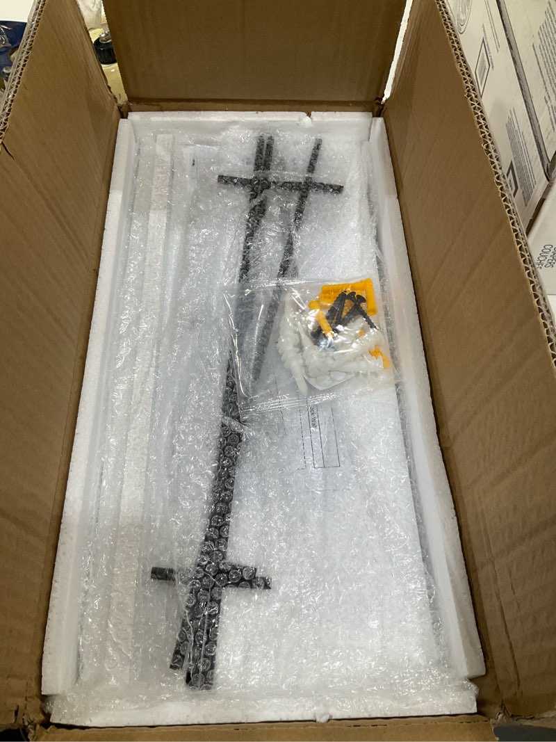 Condition photo showing Good Condition for wopitues floating shelves with black metal guardrail, shelves for wall decor set of 3, wall shelves for bedroom, bathroom, kitchen, living room, plants, picture frames, art- black and white black and white 15.7 inch