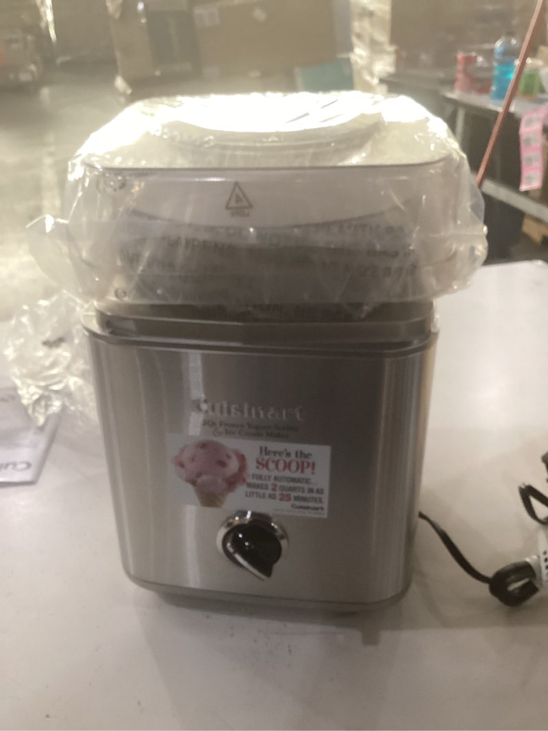 Condition photo showing Good Condition for Cuisinart Ice Cream Maker Machine, 2-Quart Ice Cream, Sorbet and Frozen Yogurt Machine, Fully Automatic Double-Insulated Freezer Bowl Makes Frozen Desserts in Under 30 Minutes, ICE30BCP1, Silver