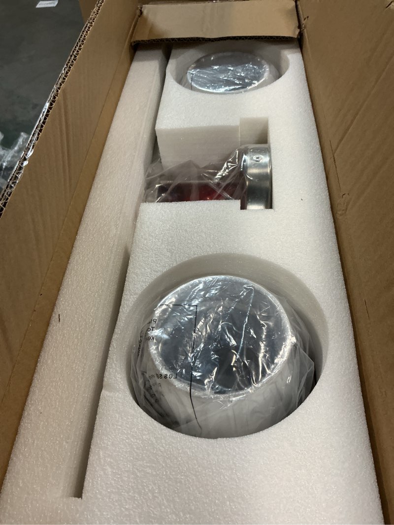 Condition photo showing Good Condition for bathroom light fixtures, 4 light vanity lights with flared white fabric shade, 28 inch brushed nickel wall sconce, modern sconces wall lighting for hallway bedroom, vl837-bn-4 brushed nickel 4-light
