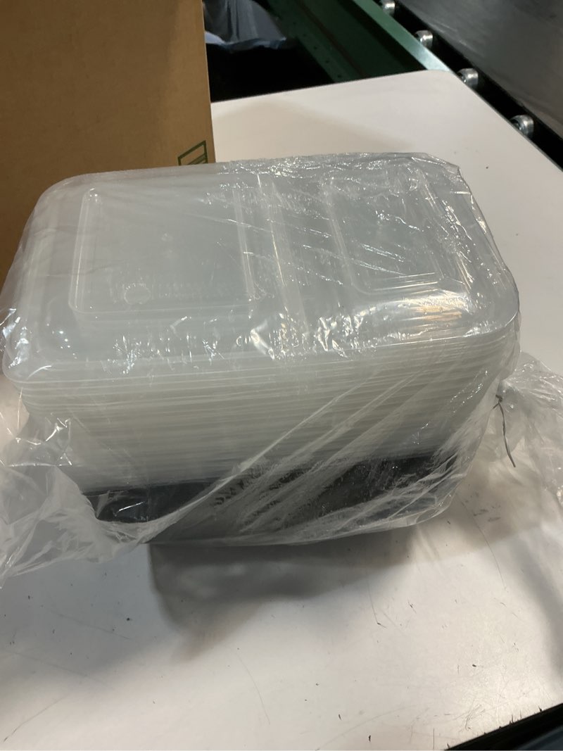 Condition photo showing New/Like New for Food Storage Containers Set 25 Divided Plates Tray w/ 25 Lids for Lunch Left Overs