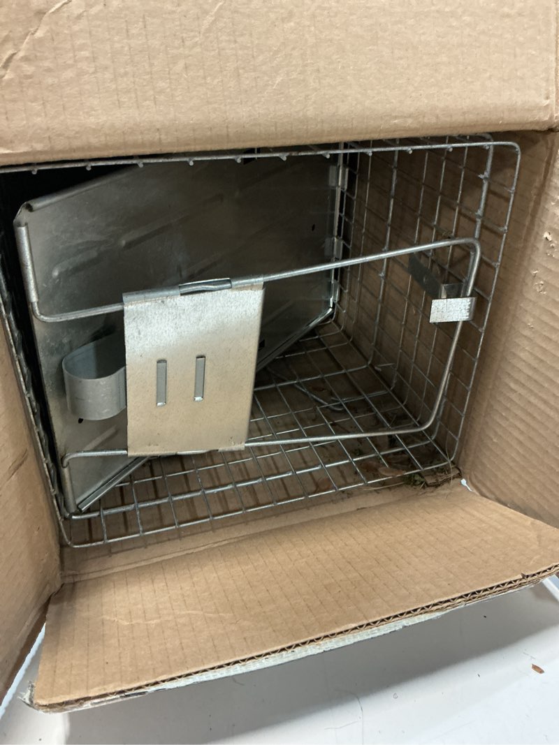 Condition photo showing As Is for havahart 1079sr large 1-door humane catch and release live animal trap cage - live raccoon trap, for bobcats, beavers, dogs, & more