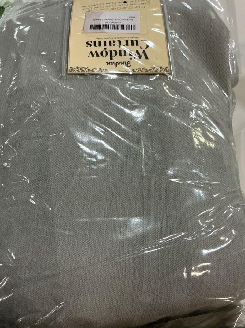 Condition photo showing Good Condition for chenille blackout curtains 96 inches long thermal insulated curtains for living room bedroom grey light blocking privacy drapes thick noise reducing window curtains 2 panle set back tab neutral drapes 50"w x 96"l (pack of 2) grey