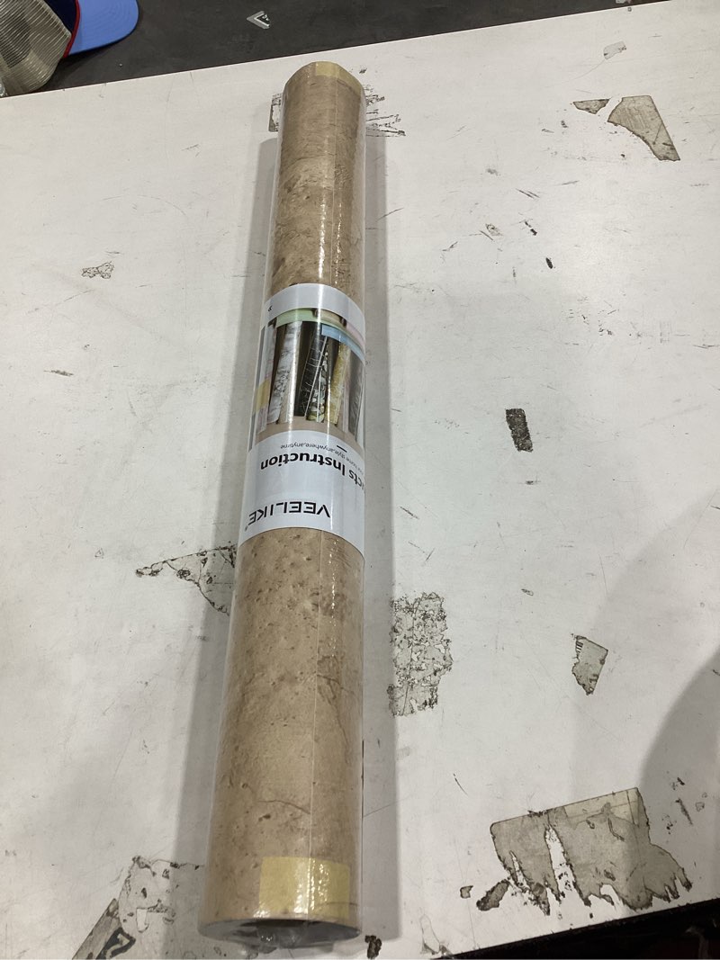 Condition photo showing Good Condition for veelike aged tan concrete wallpaper peel and stick removable distressed beige limewash wallpaper for living room bedroom 24''x354'' self adhesive industrial wall paper for bathroom accent wall renters 24" x 354"