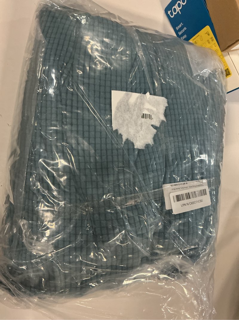 Condition photo showing Good Condition for turquoize 4 piece sofa covers for 3 cushion couch sofa slipcover soft couch cover for dogs-washable sofa furniture covers with 3 individual cushion covers, jacquard fabric (3 cushion sofa, storm blue) sofa (3 cushion) storm blue
