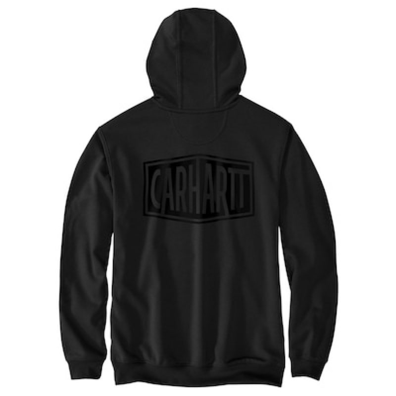 carhartt men's black medium weight fleece long sleeve solid hoodie ( l )