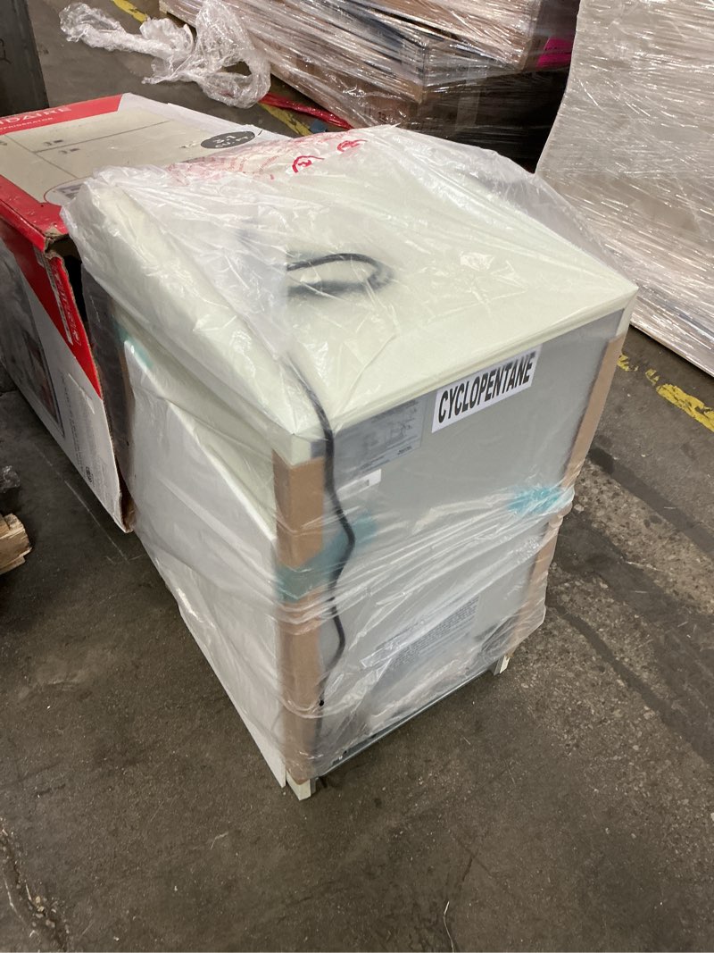 Condition photo showing As Is for Frigidaire EFR840-Cream EFR840 Retro Mini Fridge with Freezer & Side Bottle Opener-Small 2 Door Refrigerator for Office Bar or College Dorm Room-3.1 Cu Ft (Cream)