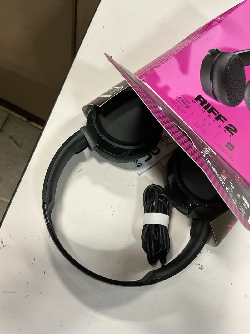 Condition photo showing As Is for Skullcandy Riff Wireless 2 On-Ear Bluetooth Headphones, Up to 34 Hrs Battery, Foldable Lightweight Design, Convenient for Travel with Included 3.5mm AUX Cable, Microphone for iPhone Android - Black True Black Riff 2