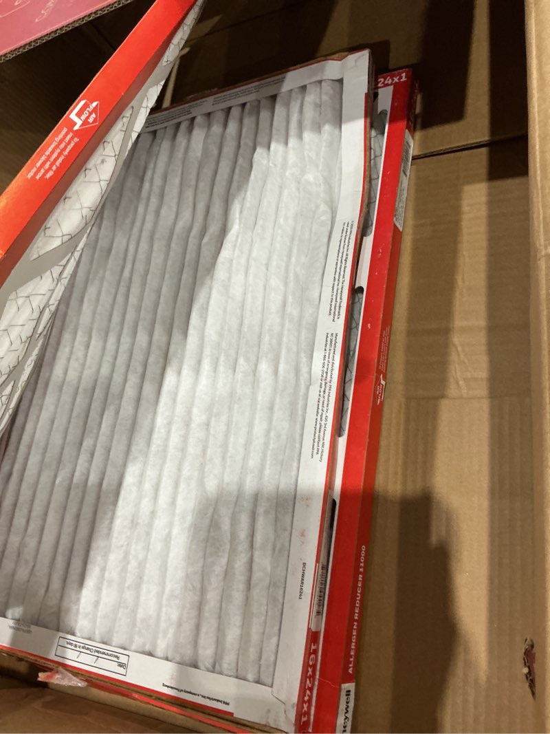 Condition photo showing Good Condition for missing one honeywell 16x24x1 merv 11 allergen reducer 11000 electrostatic pleated hvac ac furnace air filter (4-pack) | replacement filter for home use | made in usa 16x24x1 (4 pack)