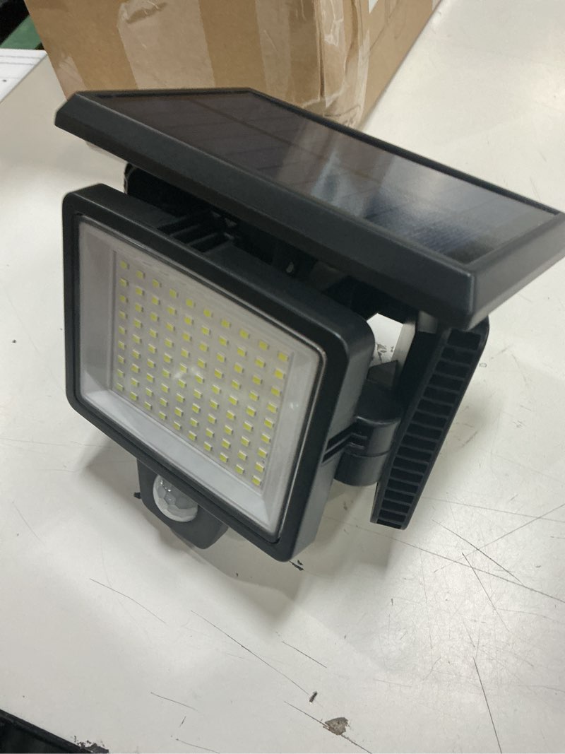 Condition photo showing Good Condition for tuffenough solar outdoor lights 2500lm 210 led security lights with remote control,3 heads motion sensor lights, ip65 waterproof,270° wide angle flood wall lights with 3 modes(1 packs)