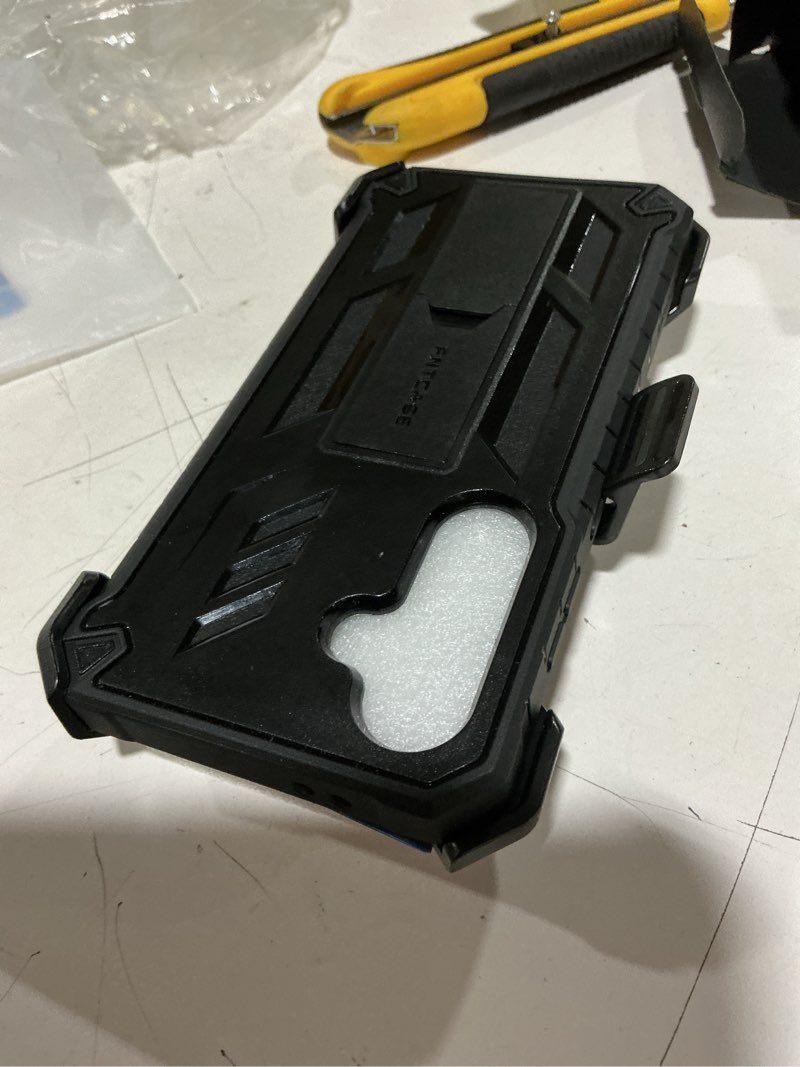 Condition photo showing New/Like New for fntcase for samsung galaxy s24-fe case: military grade rugged cell phone cover with kickstand & holster | shockproof tpu protection bumper matte textured design for galaxy s24 fe cases 6.7inch - black black for galaxy s24 fe 6.7 inch