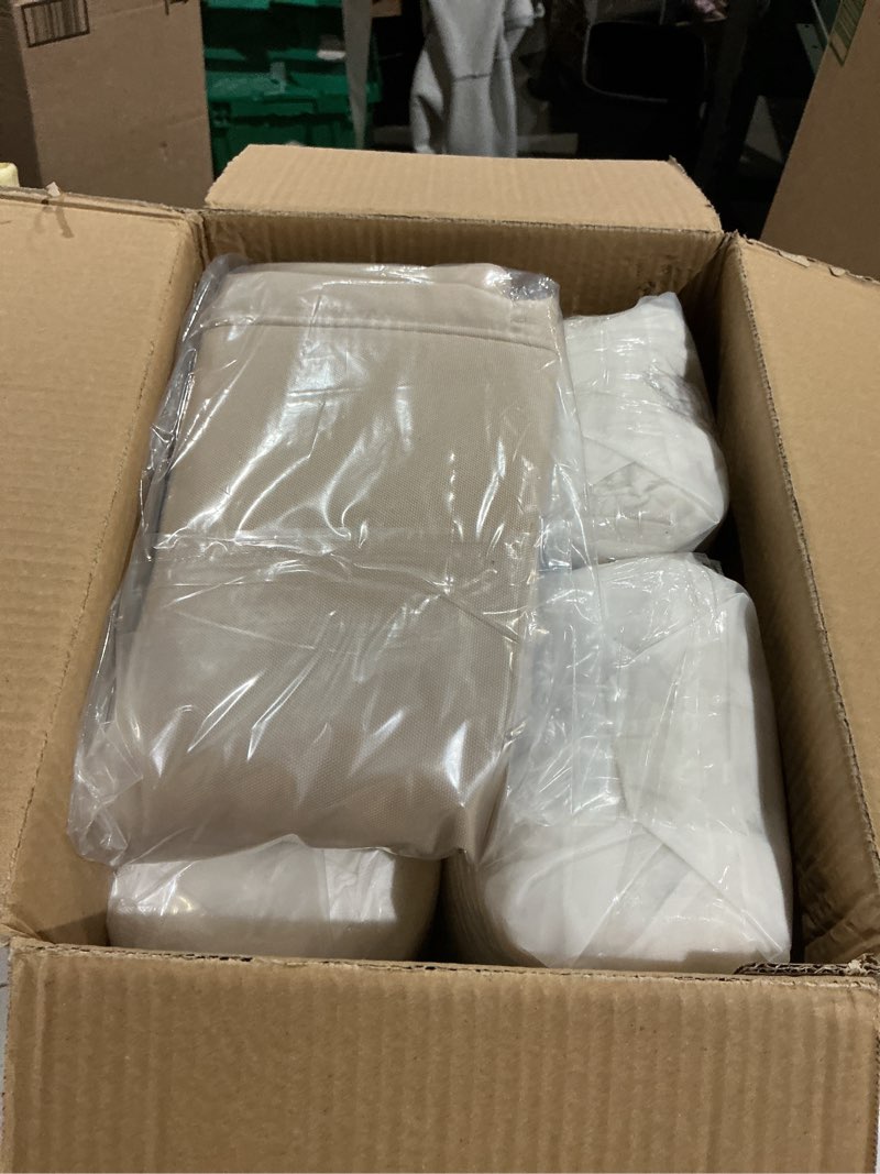 Condition photo showing New/Like New for aaaaacessories outdoor seat cushions for chairs, fade-resistant, waterproof patio furniture replacement cushions, 19" x 19" x 3" + 19" x 17", beige beige 19"x19"x3" / 19"x17"