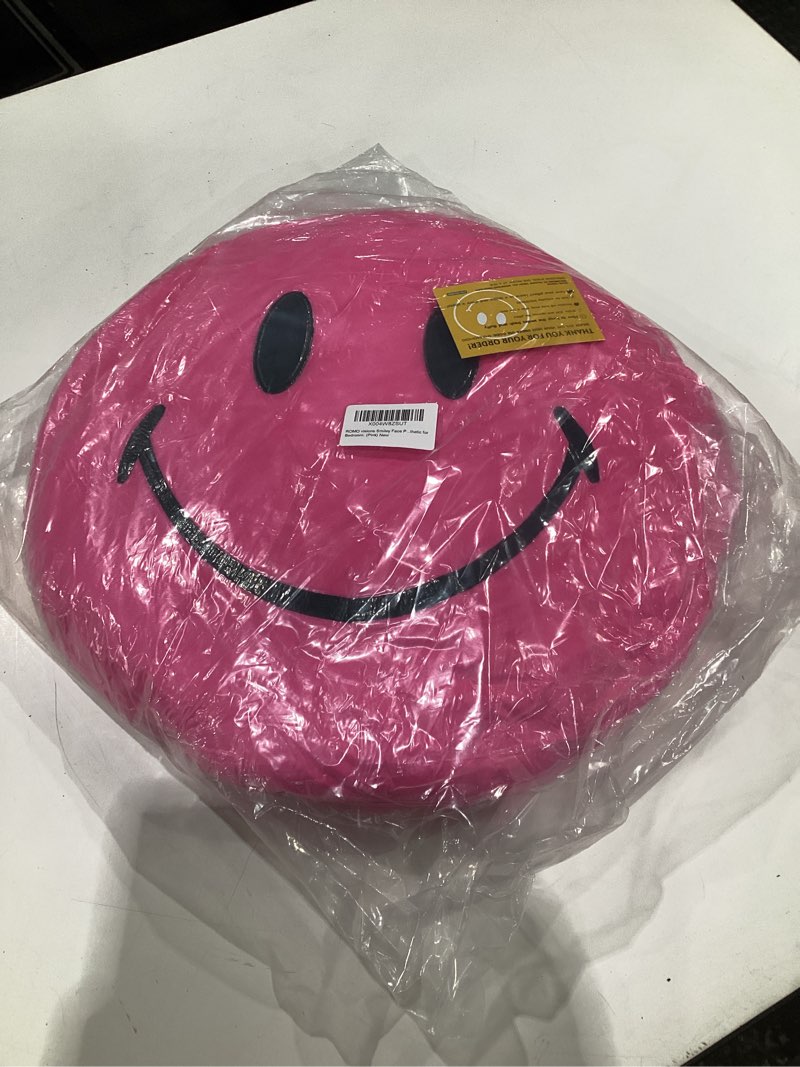 Condition photo showing New/Like New for Smiley Face Pillow - Cute Plush for Fun Bedroom Decor - 16" X 16" Soft Cotton Cool Kids' Throw Pillows with Inserts Included - Birthday Gift - Room Decor Aesthetic for Bedroom. (Pink)