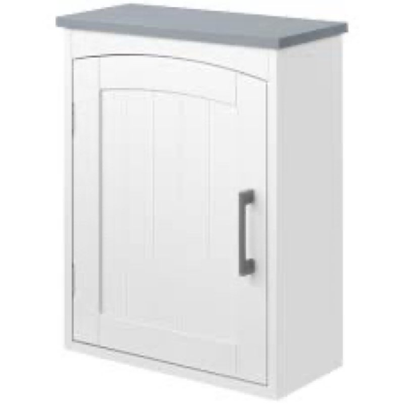 kleankin Bathroom Wall Cabinet with Door and Adjustable Shelf 41 x 18.5 x 52 cm MDF White