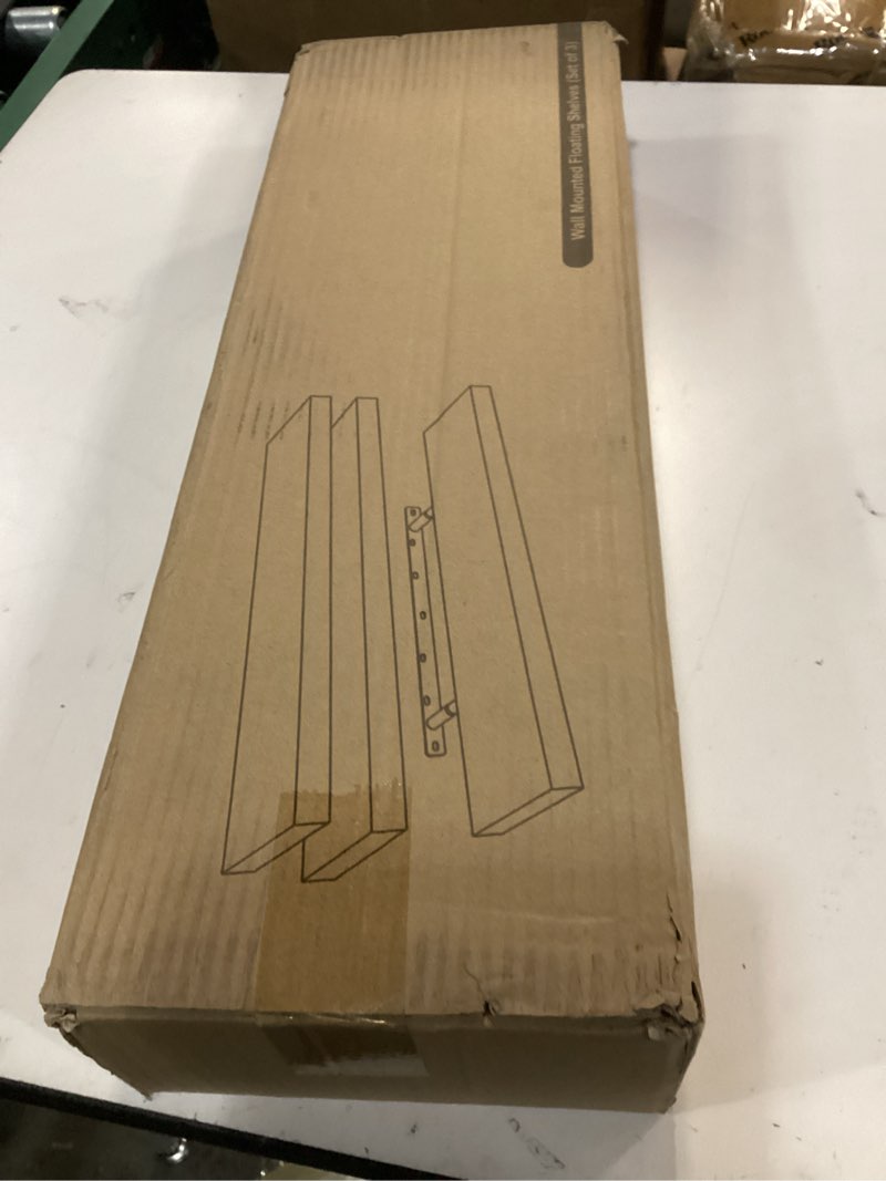 Condition photo showing New/Like New for BAYKA White Floating Shelves for Wall, 22.5 inches Wall Mounted Rustic Wood Shelves for Bathroom, Bedroom, Living Room, Floating Shelves for Books/Storage/Decor (Set of 3) C. White - Modern Minimalist Style 22.5inches