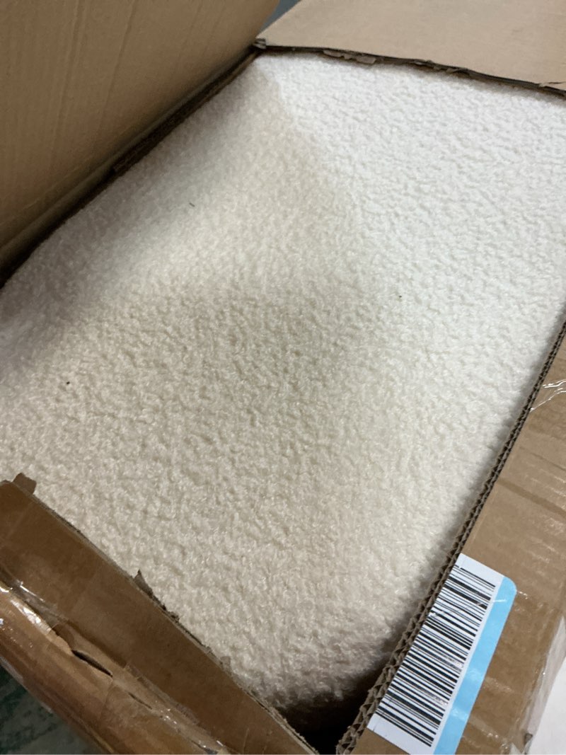 Condition photo showing Good Condition for b fsobeiialeo ottoman with storage for living room, sherpa folding storage ottoman foot rest, 43.3 inches collapsible bedroom bench white