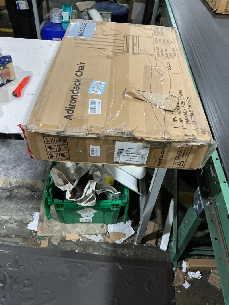 Condition photo showing New/Like New for folding adirondack chair, hdpe adirondack chairs with 2 cup holder, plastic all-weather fire pit chairs, outdoor lawn chair for patio garden (green) 1 green