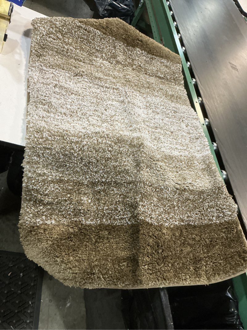 Condition photo showing As Is for olanly bathroom rug mat 24x16, extra soft and absorbent microfiber bath rugs, non-slip plush shaggy bath carpet, machine wash dry, bath mats for bathroom floor, tub and shower, brown 24" x 16" brown