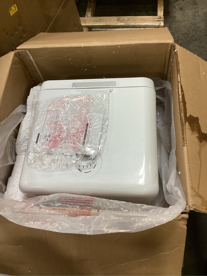 Condition photo showing As Is for Farberware Portable Countertop Dishwasher with 5-Liter Built-in Water Tank - 5-Program System for Home, RV, and Apartment - Wash Dishes, Glass, and Baby Products Black/White