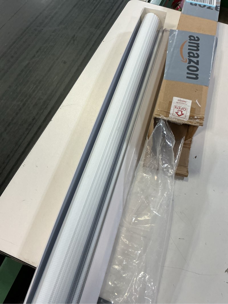 Condition photo showing As Is for persilux cordless zebra blinds for windows free-stop roller windows shades (27" w x 72" h, white) dual layer light control for day and night, light filtering sheer shades for home, easy to install