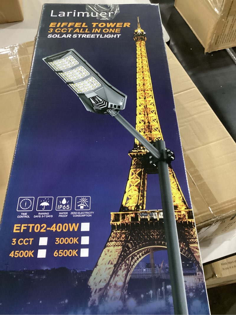 Condition photo showing New/Like New for solar street lights outdoor waterproof ip65, 3000k/4500k/6500k solar floodlight dusk to dawn with motion sensor and remote, solars security lights for outside yard, garden (2 pack)
