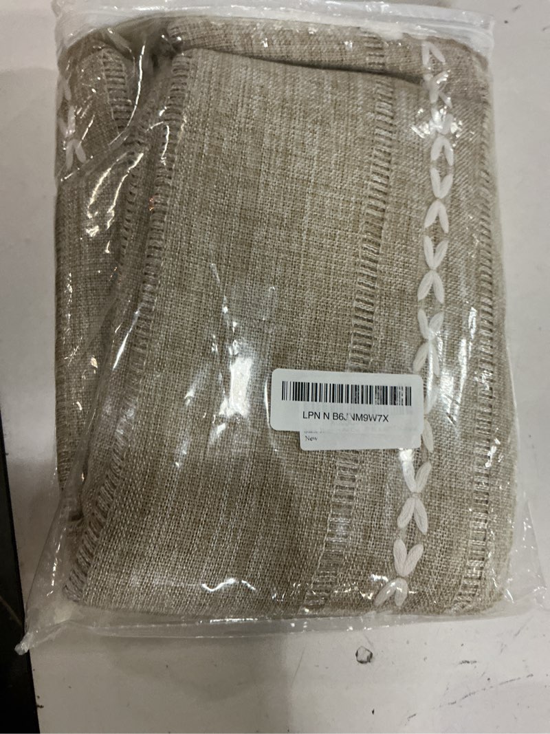 Condition photo showing New/Like New for sutuo home boho curtain for bedroom living room 84 inches length, light filtering french country farmhouse vintage chic tassels hollow window treatment bohemian drape, 1 panel 52" w x 84" l natural natural 52"w x 84"l (pack of 1)